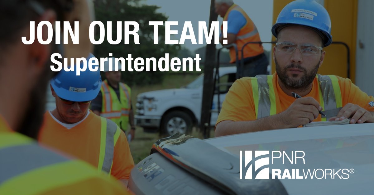 PNR RailWorks is hiring a Civil Superintendent in Toronto to oversee and manage all phases of railway track construction and maintenance projects. Apply today: bit.ly/3kko26n