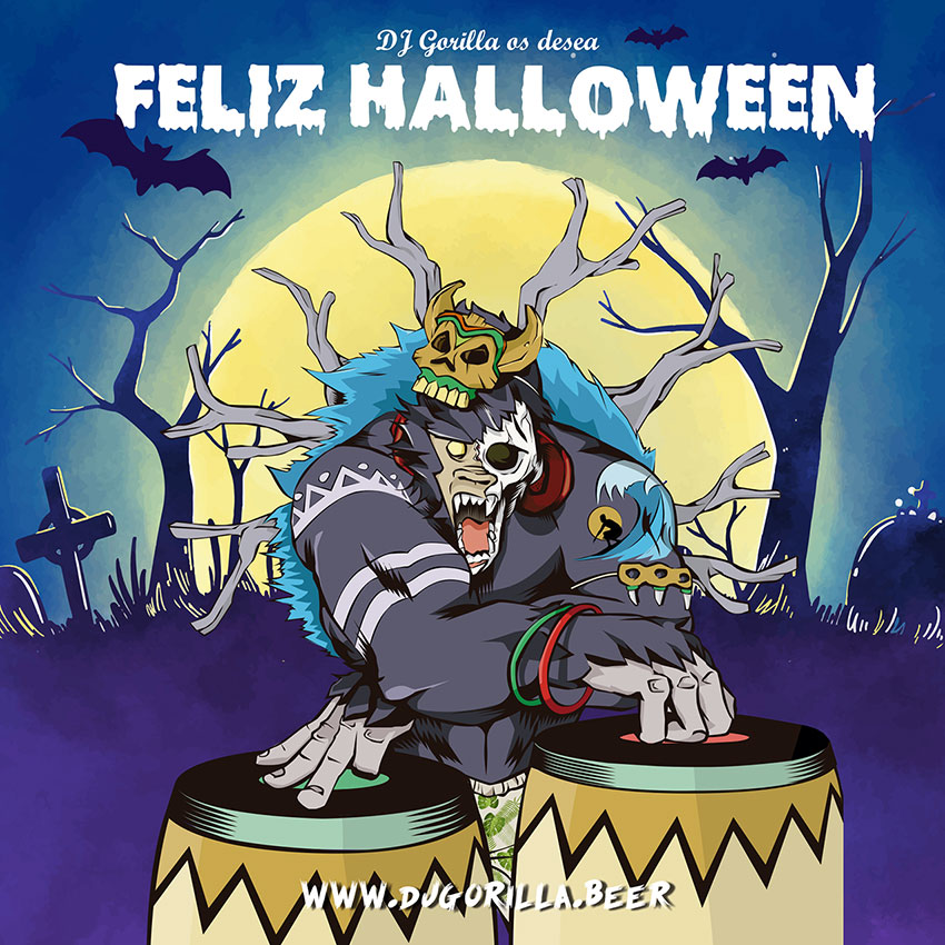 djgorillabeer's tweet photo. Durante estos días, nuestro gorila Damn está tocando su buena música para desearos a todos lo mejor para esta noche de Halloween. Y mañana a buen seguro se beberá unas cuantas cervezas a vuestra salud para celebrar el día de los difuntos. Good Waves, Good Beers! 🦇🦇🎃 https://t.co/8PFAEHHvwo