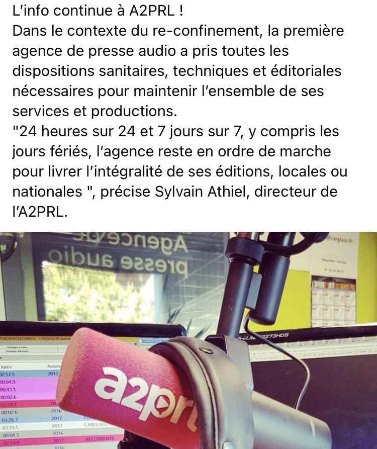 A2PRL's tweet photo. L’info continue à A2PRL ! 

Le message de @SylvainAthiel, directeur de l’agence A2PRL ⤵️ https://t.co/tEbiKp5l4P