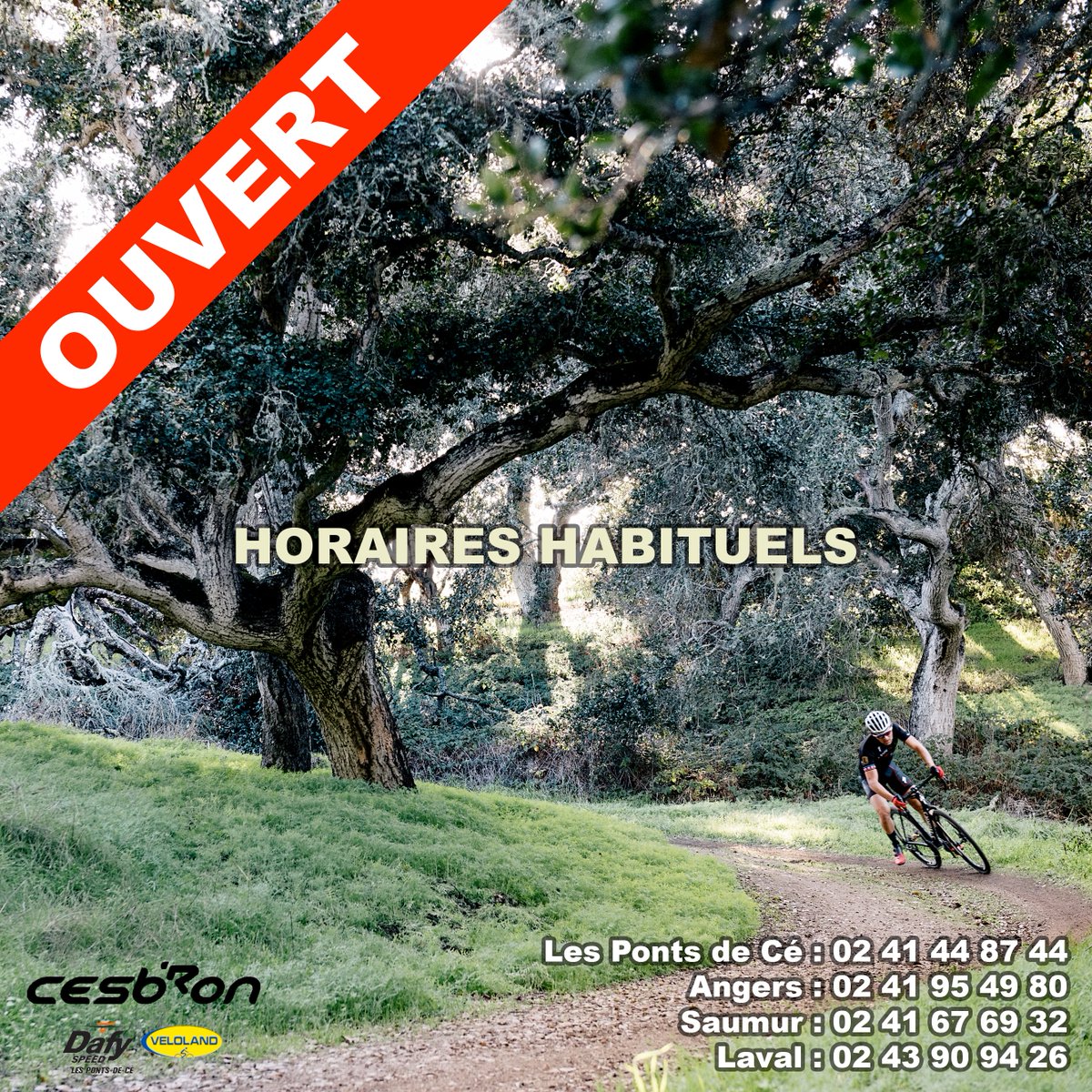 Cyclescesbron49's tweet photo. Pendant cette période délicate, nous sommes tous confrontés à cet évènement exceptionnel.
Nous resterons à votre service du mardi au samedi aux horaires habituels. Nos magasins sont autorisés à rester ouverts pendant la période de confinement. https://t.co/R2JlrJbC8o