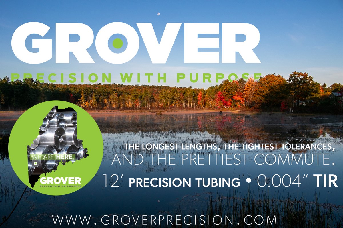 GroverPrecision's tweet photo. None of this ever gets old: creating the finest #PrecisionTubing on the planet at 0.004" TIR, using the most sought-after materials, AND having the greatest commute you can imagine. #PrecisionWithPurpose https://t.co/IB2jFfEPxJ
