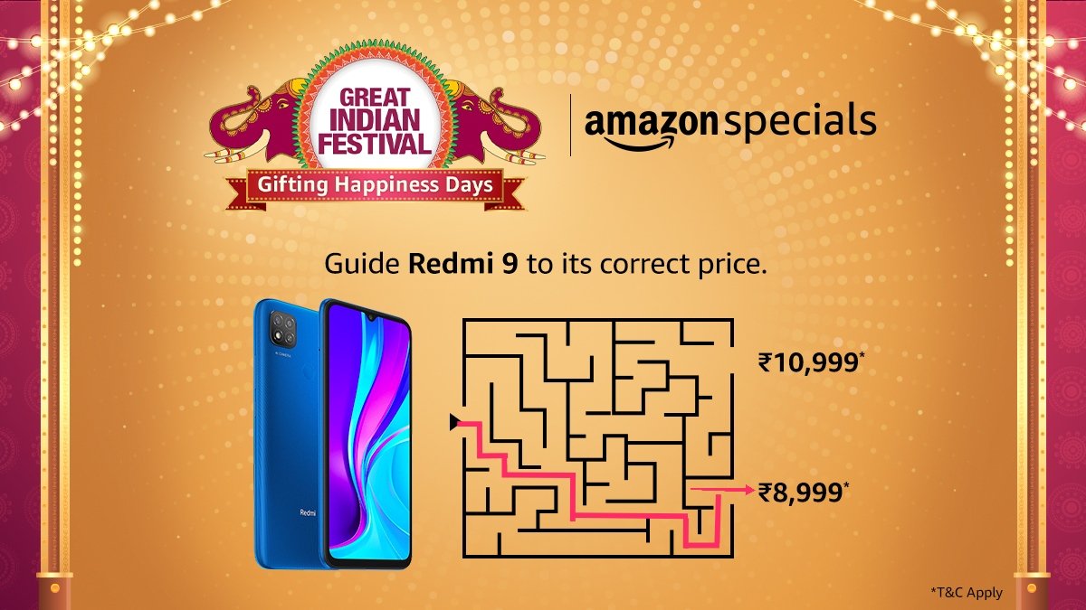 Vishwaj27769422's tweet image. Here the correct price of redmi 9 
@amazonIN 
#AmazonSpecialsRedmiNote9 
#AmazonGreatIndianFestival