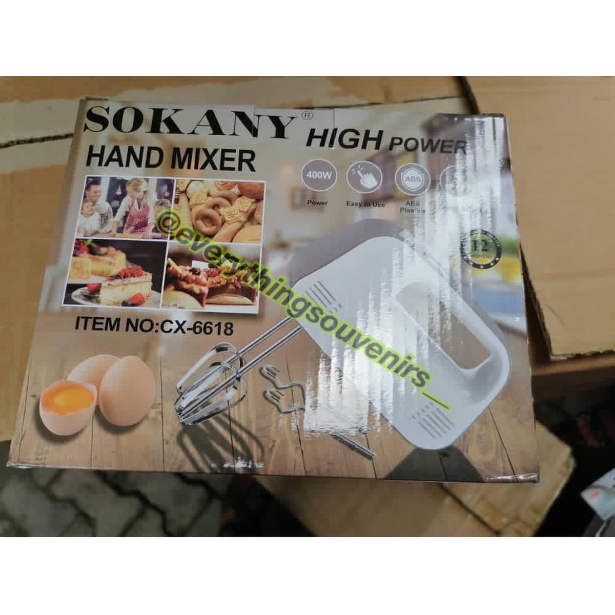 Sokany Hand mixer available Features;7 speed-settings and 180-watt motor:4 stainless steel accessories: Chrome Beater×2, Dough Hook×2.Price- 7500Please RTYou can order through DM or our flutterwave store  https://flutterwave.com/store/everythingsouvenirs