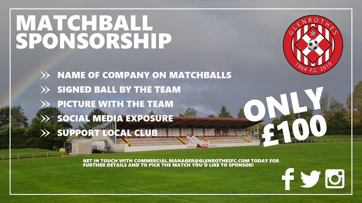 GlenrothesFC's tweet image. Would you like to sponsor our match balls? If you would please get in touch! All the available games are listed in the infographic supplied by the amazing @AetGraphics 

#Matchballs
#SupportTheGlens 🔴⚪️