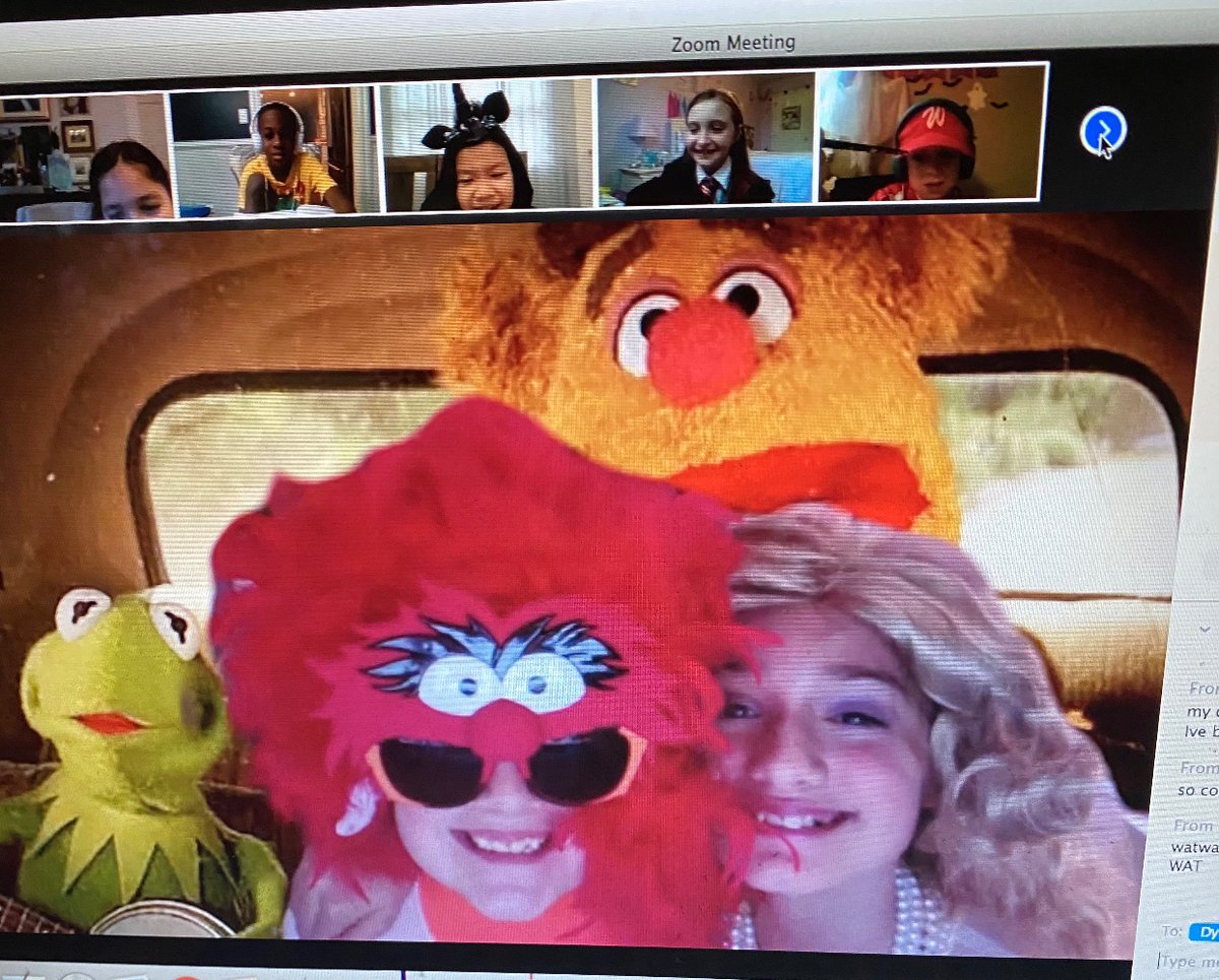MrsLepore2's tweet photo. Halloween 2020 Zoom edition is off to a great start thanks to the muppets! 🧡 @BerkeleyWWRSD https://t.co/NqQfFBjtTa
