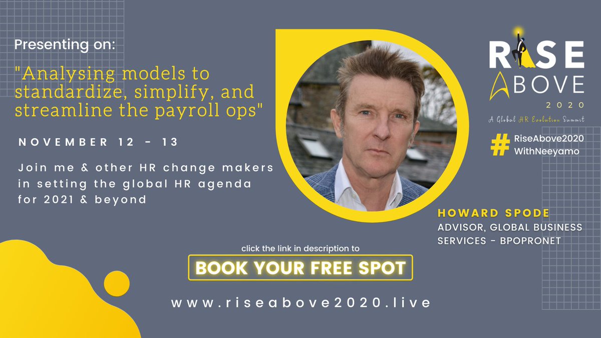 Neeyamo's tweet photo. BOOK YOUR FREE SEAT - https://t.co/DqttakHAMD

#HowardSpode #BPOpronet #Expert #Speaker #VirtualGlobalSummit #RiseAbove2020 #WithNeeyamo https://t.co/Q1FIwB9YxC