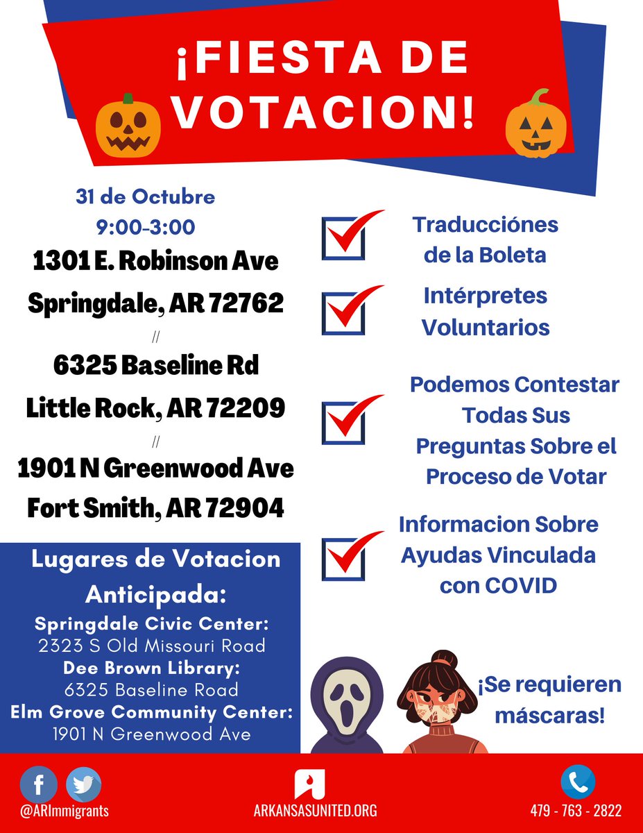 argotsoul's tweet photo. Tomorrow @ARimmigrants will host events across the state to assist Arkansans with voting https://t.co/b5HFVu1sFQ