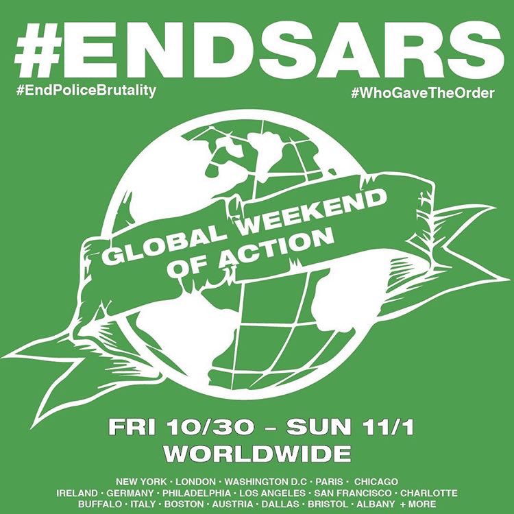 TemiOtedola's tweet photo. global 🌍 this weekend.

#EndSARS https://t.co/qnFReXr4Gq
