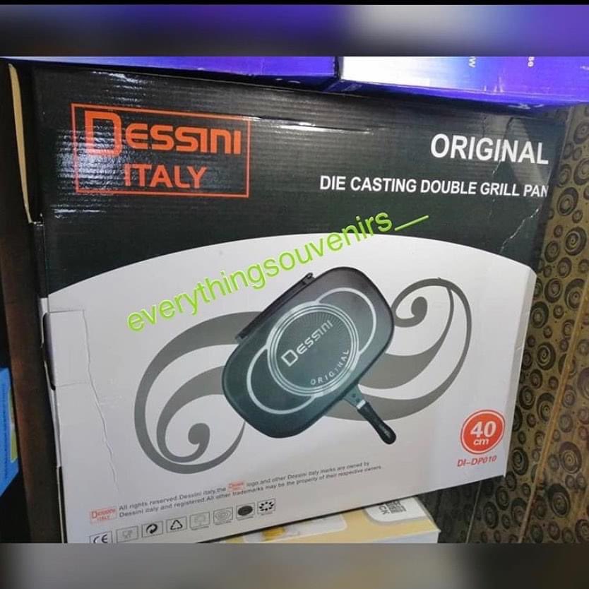 Our Dessini Double Sided Grill Pan is still available. •It has Non Stick Coating on both sides, so you would be needing little or no oil/fat. Price: 32cm-1150036cm- 1300040cm-17000Please RT