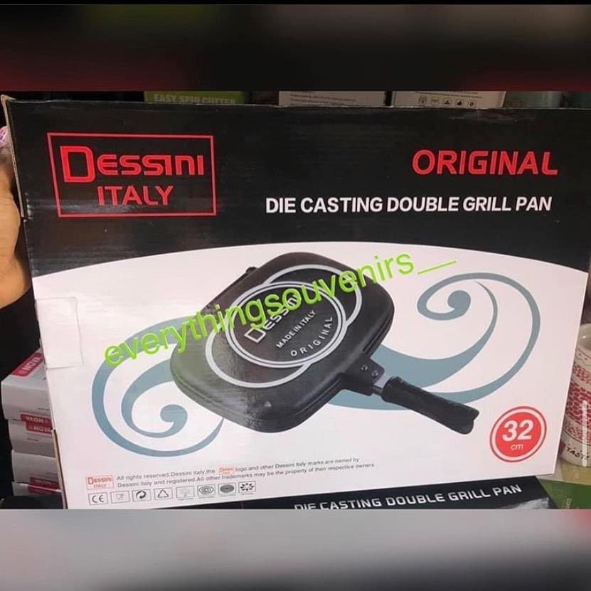 Our Dessini Double Sided Grill Pan is still available. •It has Non Stick Coating on both sides, so you would be needing little or no oil/fat. Price: 32cm-1150036cm- 1300040cm-17000Please RT