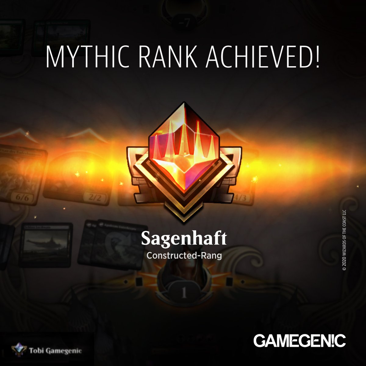 Gamegenic_'s tweet photo. MAGIC FRIDAY! We not only love to produce products for card games like MAGIC: THE GATHERING β We also love to play MAGIC! Therefore we are very proud of our team member Tobi, who achieved the #Mythicrank at #MagicArena this October!
#gamegenic #MagicTheGathering #mtg #MTGArena https://t.co/vVW2RyWnIP