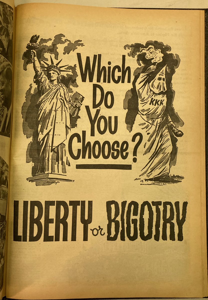 Which Do You Choose?
Liberty or Bigotry?

Political message in the <a href="/UAW/">UAW</a>'s Solidarity newspaper. September 1960, but still relevant 60 years later. From the UAW's archives at the <a href="/ReutherLibrary/">Reuther Library WSU</a>.
#VOTE  #VoteEarly
