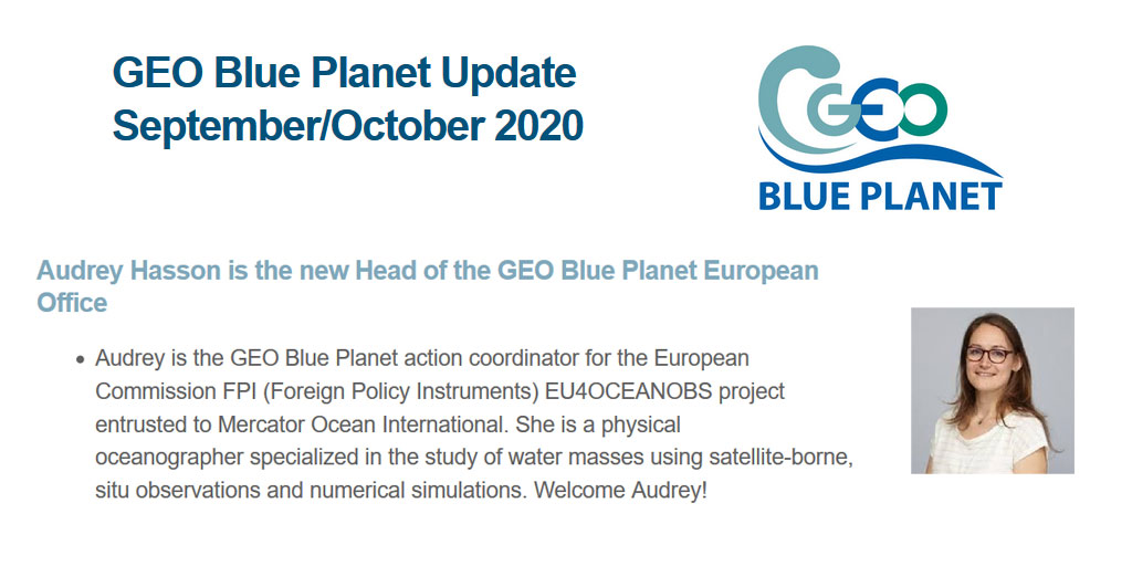 MercatorOcean's tweet photo. Have you read the @GEOBluePlanet newsletter? Contains the latest news on ocean observation programs. We're pleased to see the warm welcome to Audrey Hasson who will be the #GEOBluePlanet action coordinator for the EC FPI (Foreign) #EU4OCEANOBS project.
โก๏ธhttps://t.co/g9ulBtOLUL https://t.co/mw9xH82gFZ