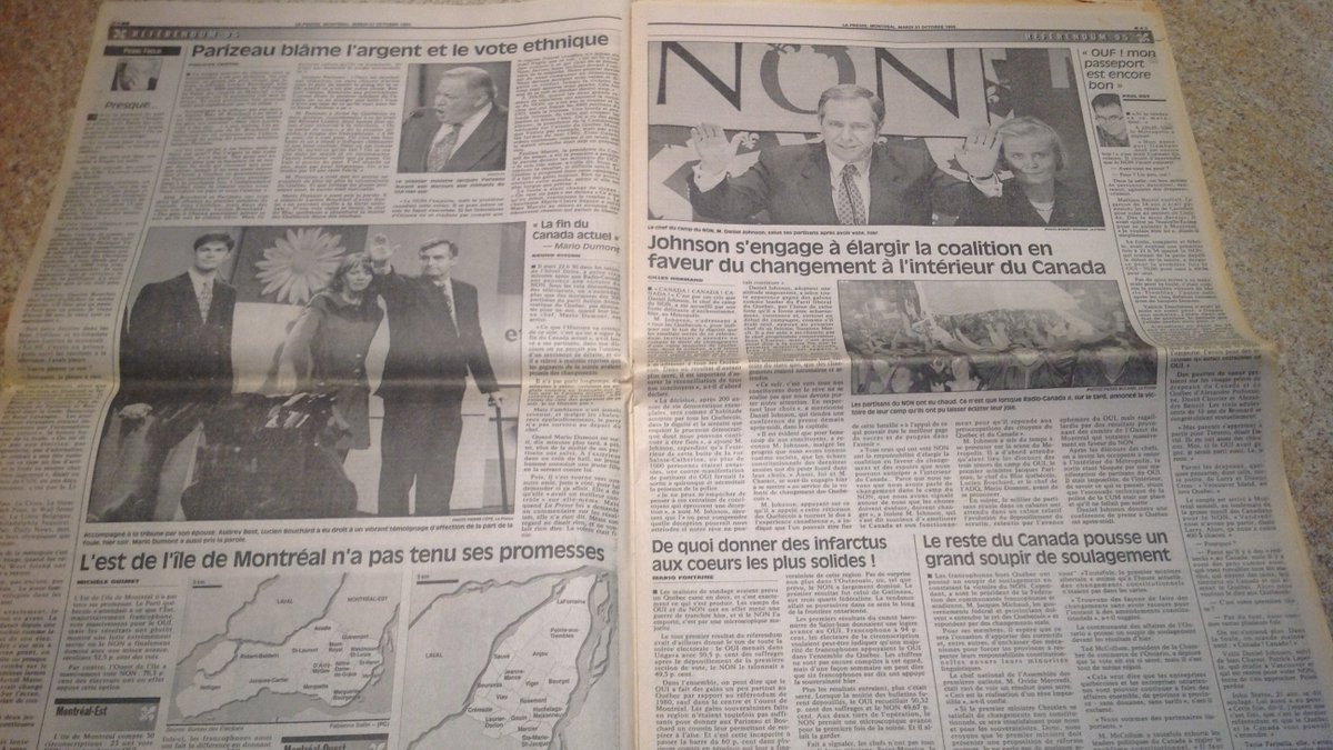 fbastien_UdeM's tweet photo. (2/5) Le premier cahier, à peu près entièrement consacré au sujet, présente principalement un journalisme d'information. Les chroniques (dont Pierre Foglia, à gauche) sont sur les marges. https://t.co/ZDVsn76zsB