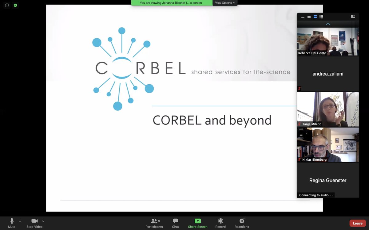 claudialenamaro's tweet photo. Discussing with colleagues from @EuroBioImaging @instructhub @EuOpenscreen @ELIXIREurope @EMBRC_EU @InfrafrontierEU @BBMRIERIC the @LifeScience_RI response to #COVID19 and how we keep working together after the very successful @CORBEL_eu project. @CORDIS_EU @ESFRI_eu https://t.co/ZyxQR6NclY