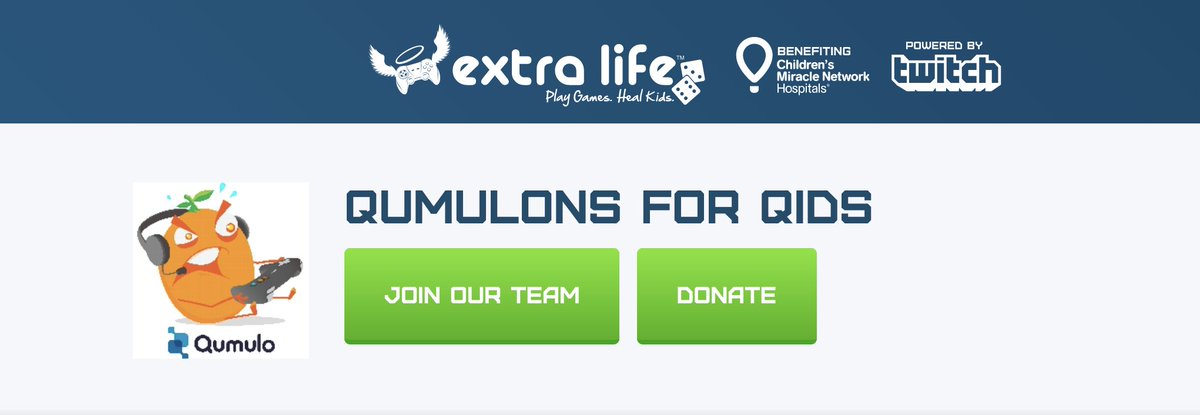 qumulo's tweet photo. Qumulons for Qids! #Team #Qumulo is gaming for good through Extra Life, benefitting Children's Miracle Network Hospitals. Learn more and join Team Qumulo to play games and help heal kids on November 7th: https://t.co/sejUtQujV9
#gamingforgood #healkids #dogood #techforgood https://t.co/SP31kO0nDt