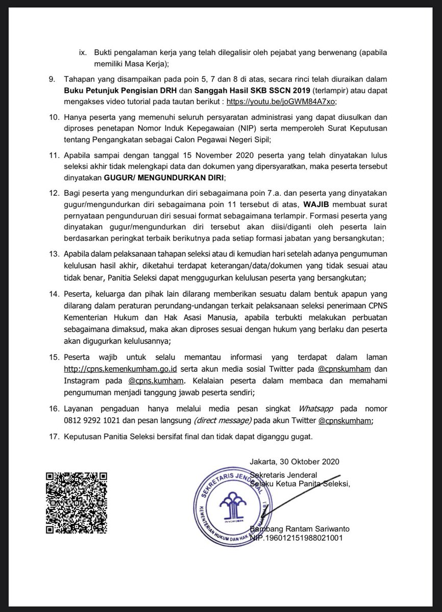 SELEKSI CASN KEMENKUMHAM tweet media