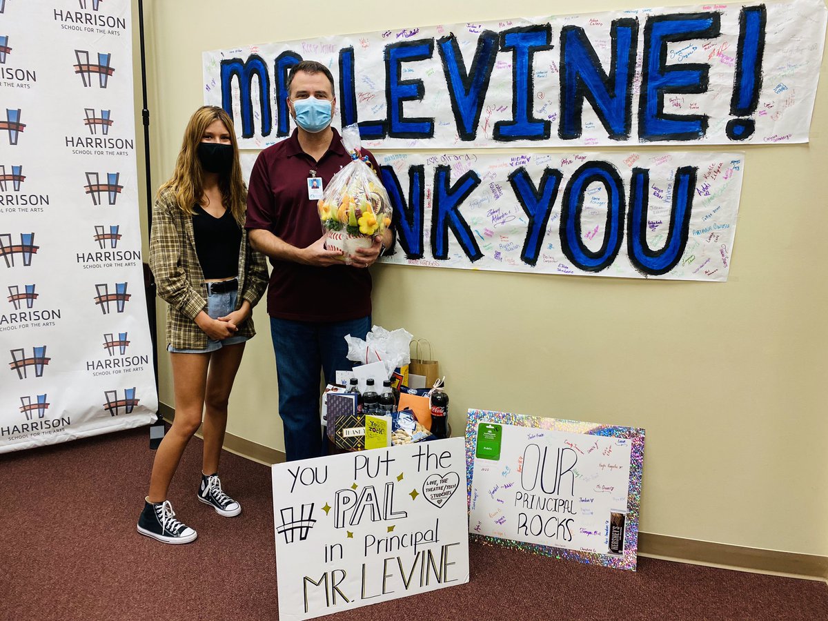 Celebrating National Principal Appreciation Month by honoring our principal Mr. LeVine. We are very lucky and honored to have such an amazing principal. <a href="/HarrisonArtsFL/">Harrison School for the Arts</a> <a href="/PolkSchoolsNews/">Polk County Public Schools</a> #ThankAPrincipal