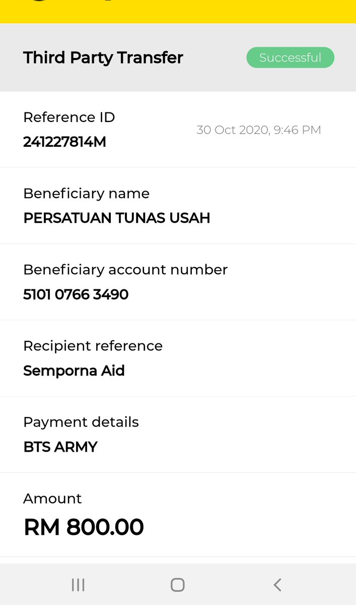 I have made another donation with a total of RM800 from armys! Good job guys im so proud!  #BTSArmyHelpSabah
