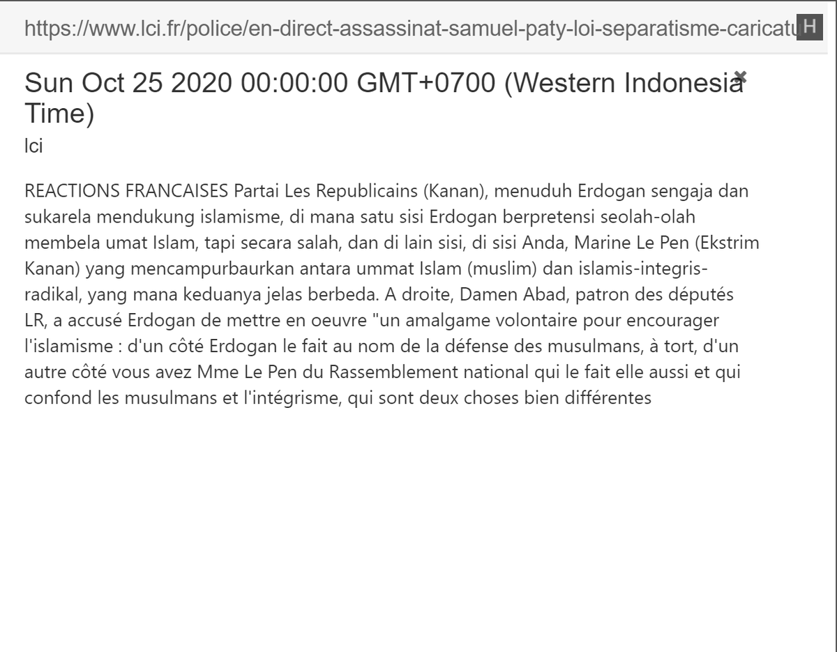 Di Kanan-Tengah, Partai  @lesRepublicains menyatakan bhw sebenarnya  @RTErdogan ini scr terbuka nunjukkan dukungannya thd islamisme, seolah-olah saja "Bela Islam", yg justru menyusahkan, krn dia menyisakan  @MLP_officiel yg suka stigmatisasi / salahkan ummat Islam. Trus njuk piye?