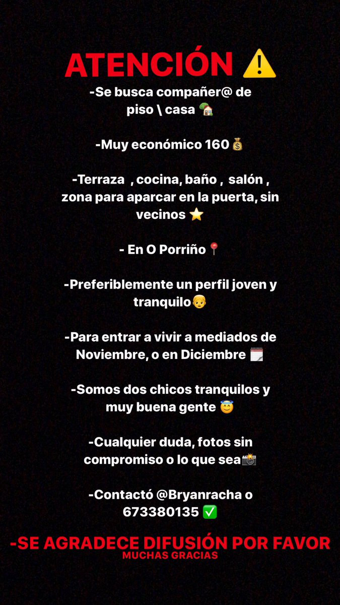 bryanracha99's tweet photo. COMPARTIRLO si podéis por favor, gracias. 

Somos muy buena gente, el piso está en muy buen estado y moderno. https://t.co/6nX5QyWUlV