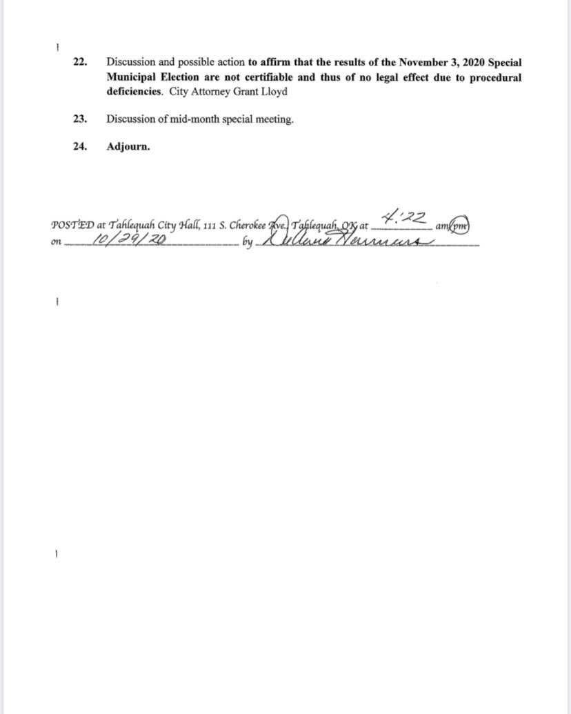 CityofTahlequah's tweet image. Here’s the agenda for the next City Council meeting, scheduled for 7 p.m. on Nov. 2 via Zoom