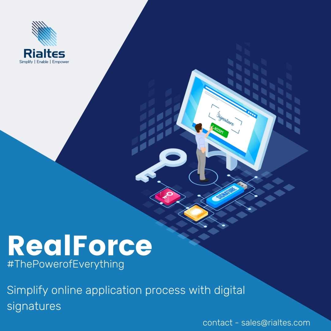 rialtestech's tweet photo. Paper based processes decrease efficiency and #CustomerEngagement. Get your leases signed with a click of a button! Simplify online application process with digital signatures in #RealForce. Want to see it in action? Book a Demo - https://t.co/ra8CmwrMPx #PowerofEverything https://t.co/LItcbPnD2Q