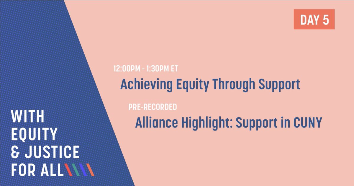 CompleteCollege's tweet photo. Our final two sessions will cover #Support. Join @christinebrong2 @traceanne1 @sbridgen &amp; @MelanieFHarris1 on eliminating institutional #performancegaps, coaching, equitable access to resources and community-wide support. #EquityAndJusticeForAll
https://t.co/fYJesnmqel https://t.co/O40lFI2LWg
