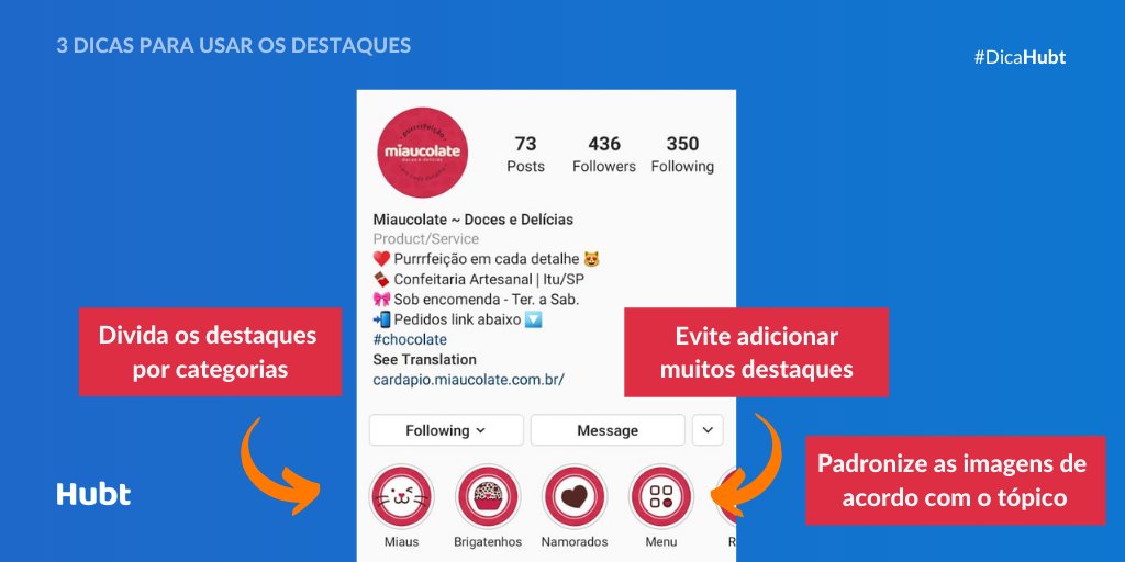 HubtBrasil's tweet photo. Os destaques são uma ferramenta muito útil para se comunicar com seus clientes. Mas você está usando eles da melhor forma possível?

Então dá só uma olhada nessas dicas :)

#Hubt #MarketingDigital #DicasParaInstagram https://t.co/2XolUIFQlU