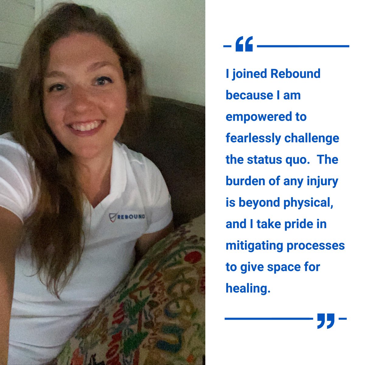 readyrebound's tweet image. Meet Heather, a Rebound Advocate guiding members back to good health. With experience in yoga, wellness and medical admin, Heather is an asset! Her bravery knows no bounds, having dived with sharks, completed six triathlons and now being a virtual teacher for her son. #StaffIntro