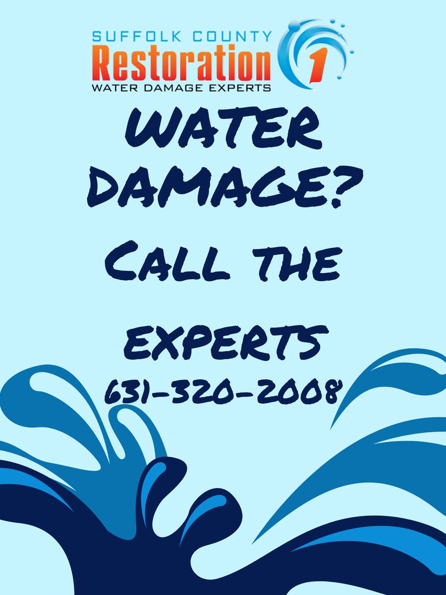 r1suffolk's tweet photo. Do you, a family member or friend have any water damage?  Whether it be from a sewage pipe, supply line failure, washing machine or any type of water in your house call the experts at 631-320-2008 https://t.co/JwRwJzFfRP