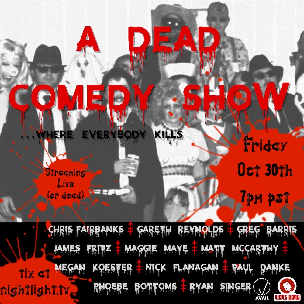 #comedy 
Cartoon Monzoom Hallowoon
<a href="/vulturefestival/">Vulture Festival</a> 
Brightmare Halloween 
<a href="/fadedcomedyla/">fadedcomedyLA</a>
National Text Your Ex Day-solo show
Dead Comedy Show
Show &amp; Tell
<a href="/BrettLoudermilk/">brett loudermilk</a> 
Heavy Heavy Low Low (in LA)
Peepee Poopoo (in NY)
Mics: <a href="/taocomedystudio/">Tao Comedy Studio</a>, THC
+++
thecomedybureau.com