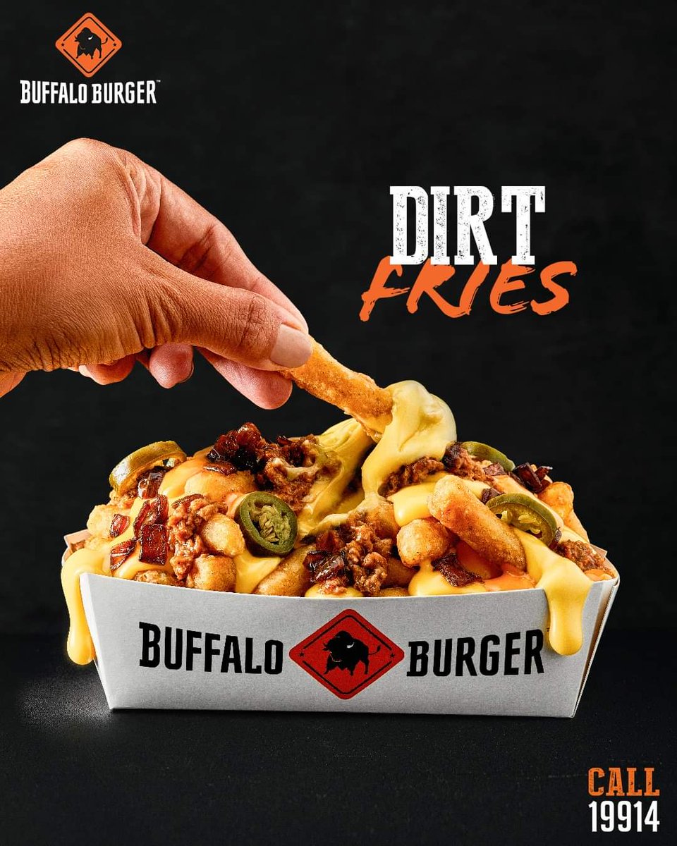 Buffalo_Burger's tweet photo. كل الجديد عند بافالو برجر وبس! 🤙
جرب دلوقتي الديرت فرايز Dirt Fries ودوق طعم مش هتنساه!
*كلمنا على 19914
*او اطلب من:
https://t.co/DpreTP3xP1
*يضاف خدمة التوصيل
__________
#The_Real_Thing #Buffalo_Burger #Buffalo_Addicts #Dirt_Fries https://t.co/wFQEuG7OAN