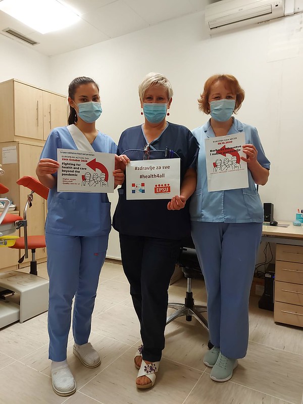 EPSUnions's tweet photo. Croatian nurses demanding investment in health and care this #EuropeanHealthActionWeek

#jointhefightback #ourhealthisnotforsale #eu4health4all https://t.co/0gqnCEWyOx