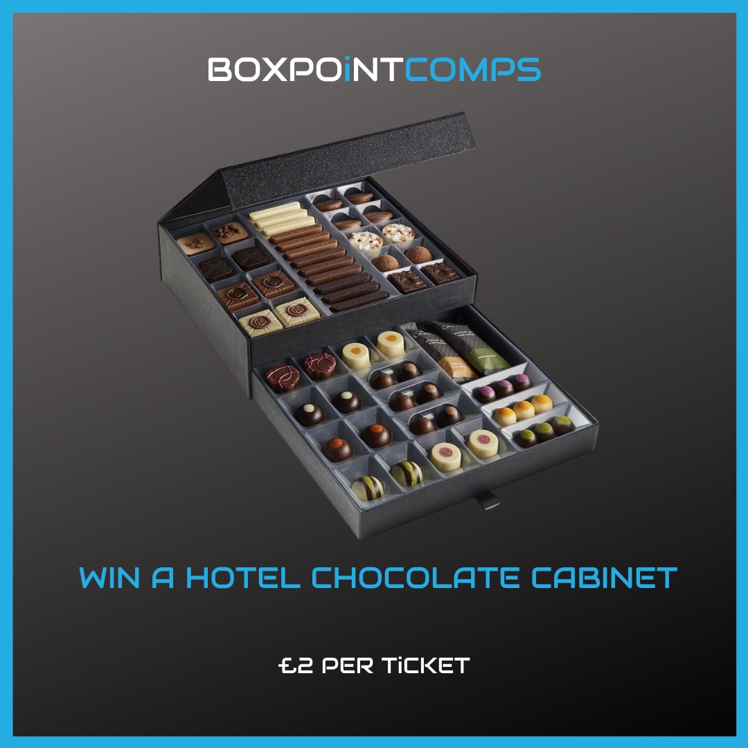 BoxpointComps's tweet image. 🤤WIN a delicious cabinet of CHOCOLATES worth £55🤤

🎄Tickets up for these at just £2 🙌

🎄As soon as we sell out, we draw 👌

🎄boxpoint-comps.co.uk to get involved

#hotelchocolate #chocolate #gifts #christmaspresent #christmasideas #giftideas #aylesbury #boxpointcomps