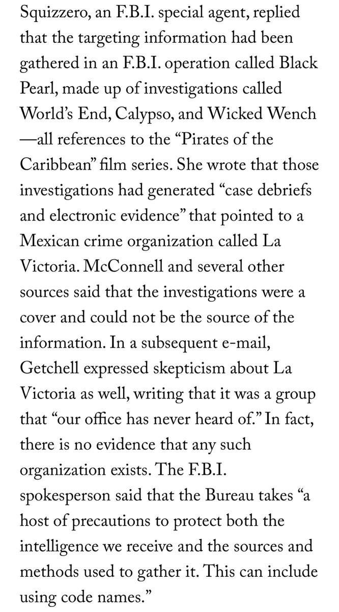 Experts said the concealment may have broken laws and undermined convictions. The FBI told prosecutors that the CIA information, which resulted in numerous prosecutions, came from FBI investigations, named after the Pirates of the Caribbean films, into a fictional crime group.