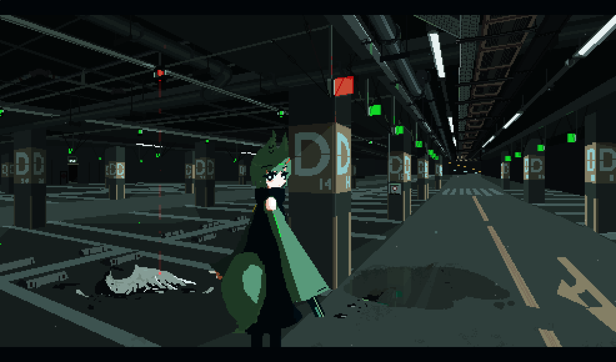estacionamiento en pixel art por hako