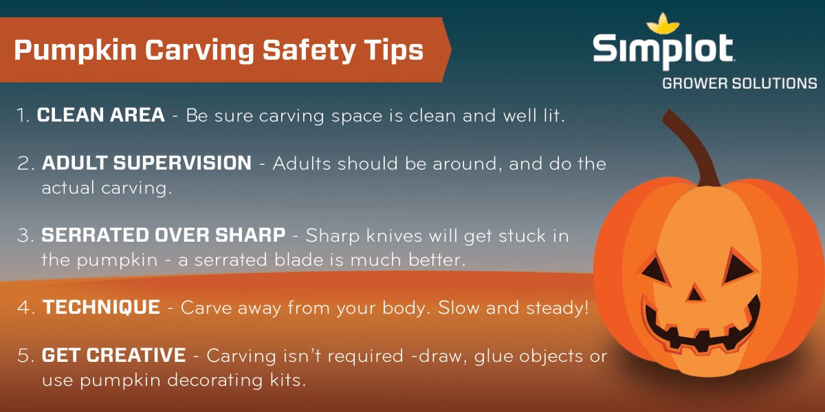 Simplot_SGS's tweet photo. With #Halloween tomorrow here are a few #pumpkin carving tips to keep your self safe from injury!
#SimplotSafety https://t.co/iVnIoNQxuO