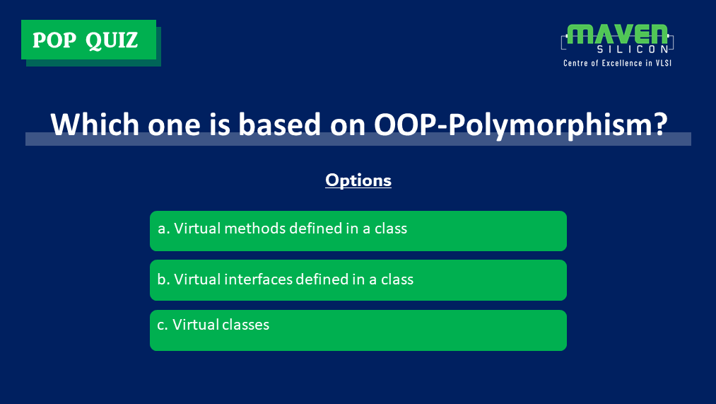 MavenSilicon's tweet image. Let's put your VLSI knowledge to test! Up for it? 

Answer the below question by referring to this article, maven-silicon.com/blog/systemver…

#quiz #popquiz #technicalquiz #quizzes #answer #vlsi #quizoftheday #mavensilicon #verification #quiz