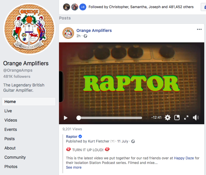 How cool is this, the rad people at @OrangeAmps have only gone and featured us over on their facebook page! 🍊🍊🍊 #orangeamplifiers