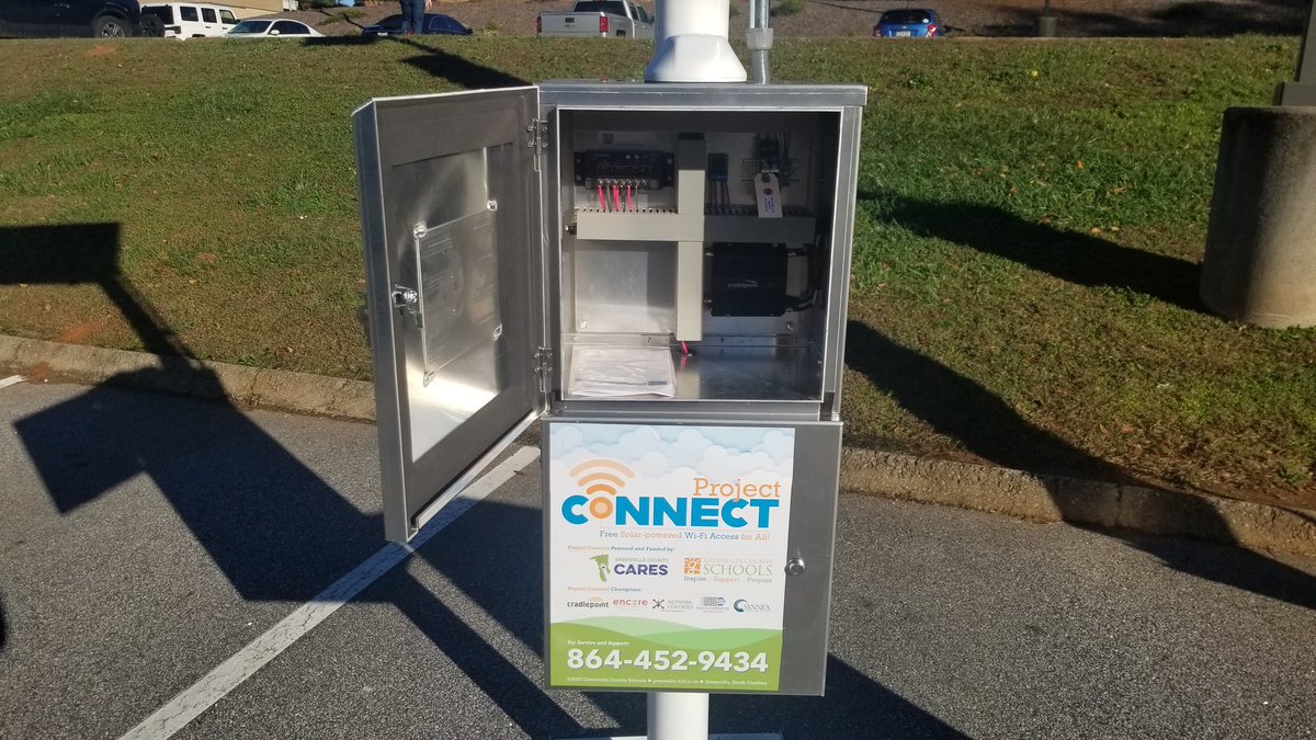 gcschools's tweet photo. Partnering with @GVLCounty using CARES Act funding to provide solar powered wi-fi hotspots for Project Connect. https://t.co/SQvXGZUMav