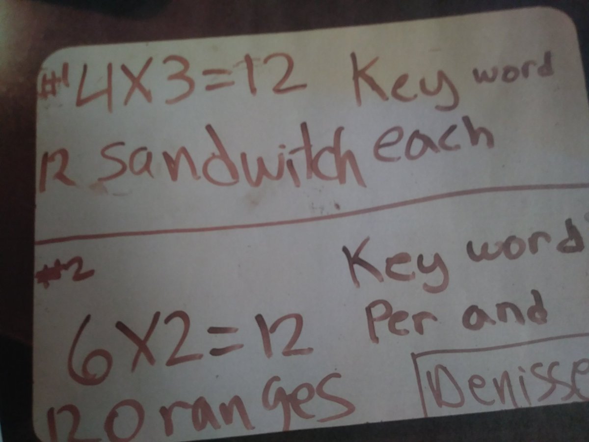 Wanda83852118's tweet photo. When your TWI Spanish Third Graders show different ways to solve word problems and balancing equations using multiplication. https://t.co/sfW3sZA5dX