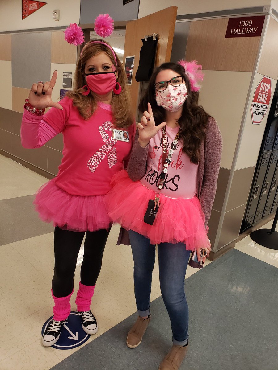 Teachers are the BEST! Pink Out Day at Harmon!! #HarmonStrong