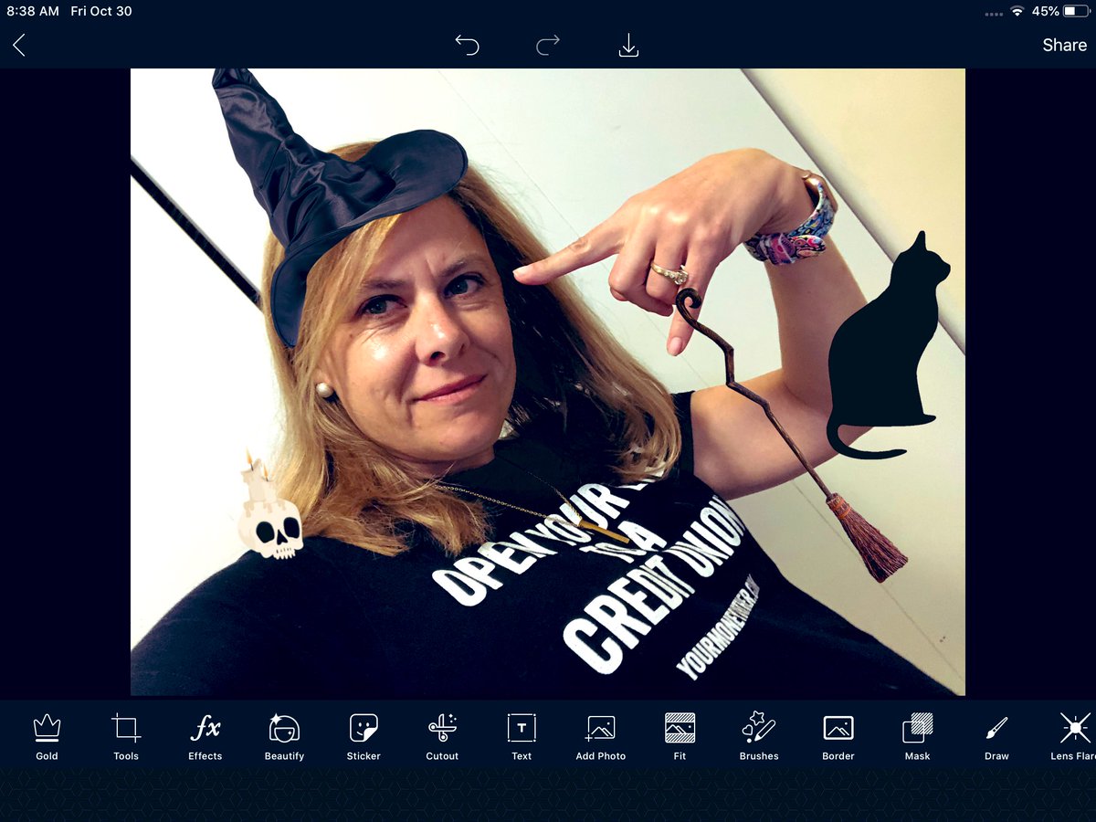 Marahumphrey's tweet photo. Boo! My wfh coworkers dressed me up today. And make a plan to #vote or I will haunt you #CUvotes https://t.co/rzhD8SVeId