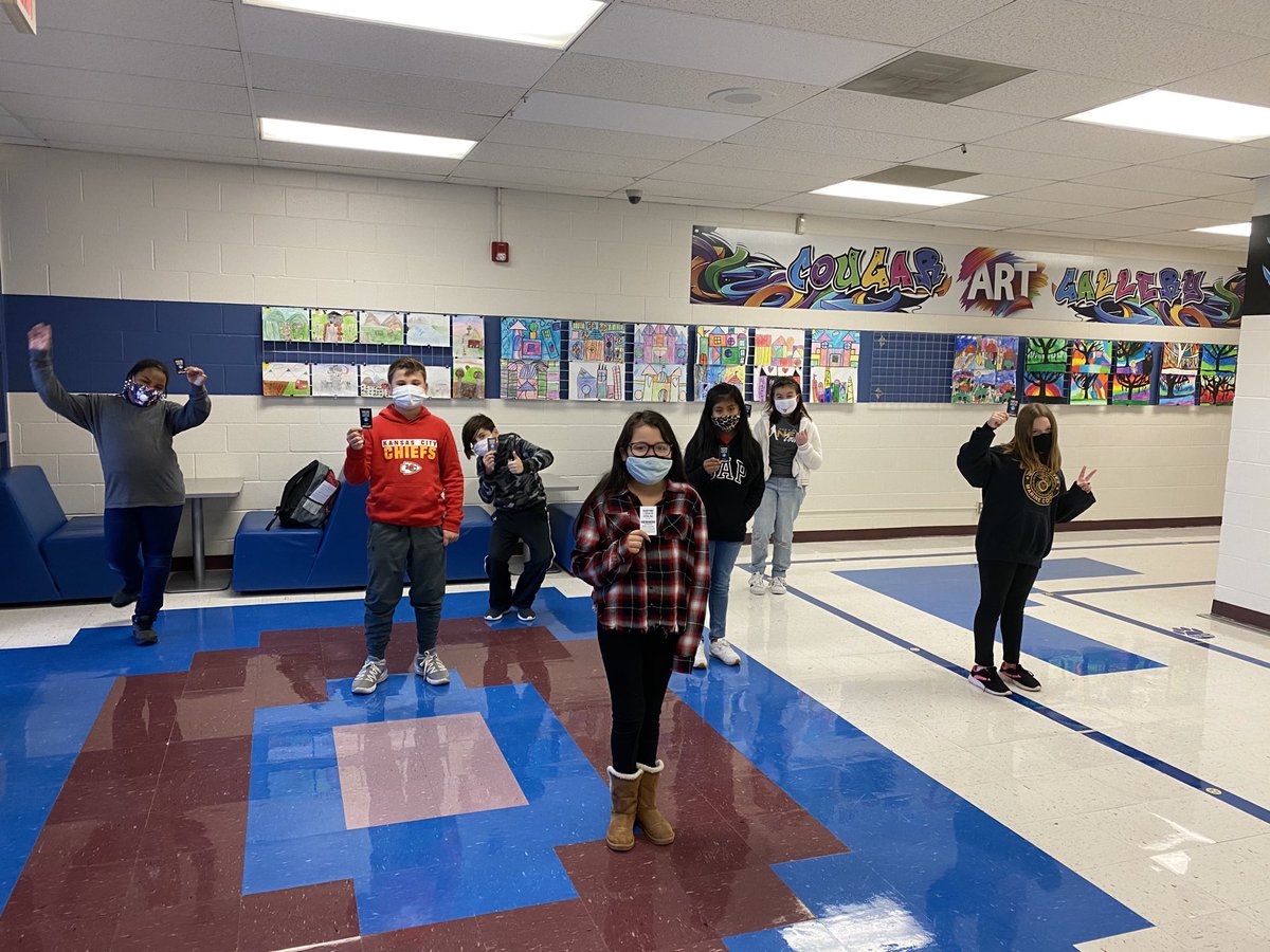 Thanks to <a href="/BrianMercerNKC/">Brian Mercer</a> and the NKC PTA we were able to surprise some outstanding <a href="/LWNKCSD/">Linden West NKC</a> 5th grade students with a free pass for an hour of bowling Main Event!  These kids are amazing Cougar leaders despite the challenges of 2020. They deserve some fun! ⁦