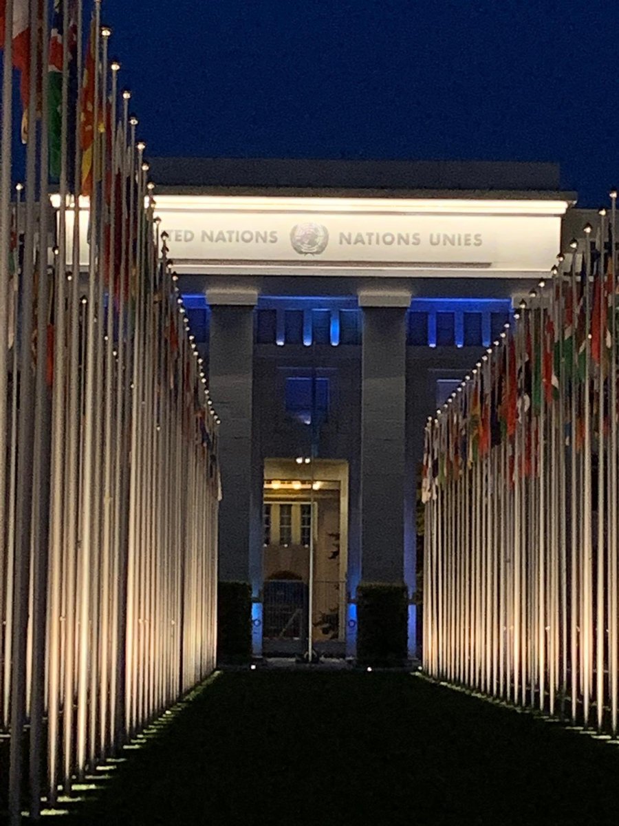 UNGeneva's tweet photo. Highlights of this month:
Our home Palais des Nations and Geneva’s landmark @LeJetdeau turned blue for the 75th anniversary of the @UN 🇺🇳.
In 2020, as in 1945, we are here #TogetherForYou, serving the people and protecting our common home 🌎.
#EuropeTurnsUNBlue #UN75 #UNDay https://t.co/FOjVmMJrRH