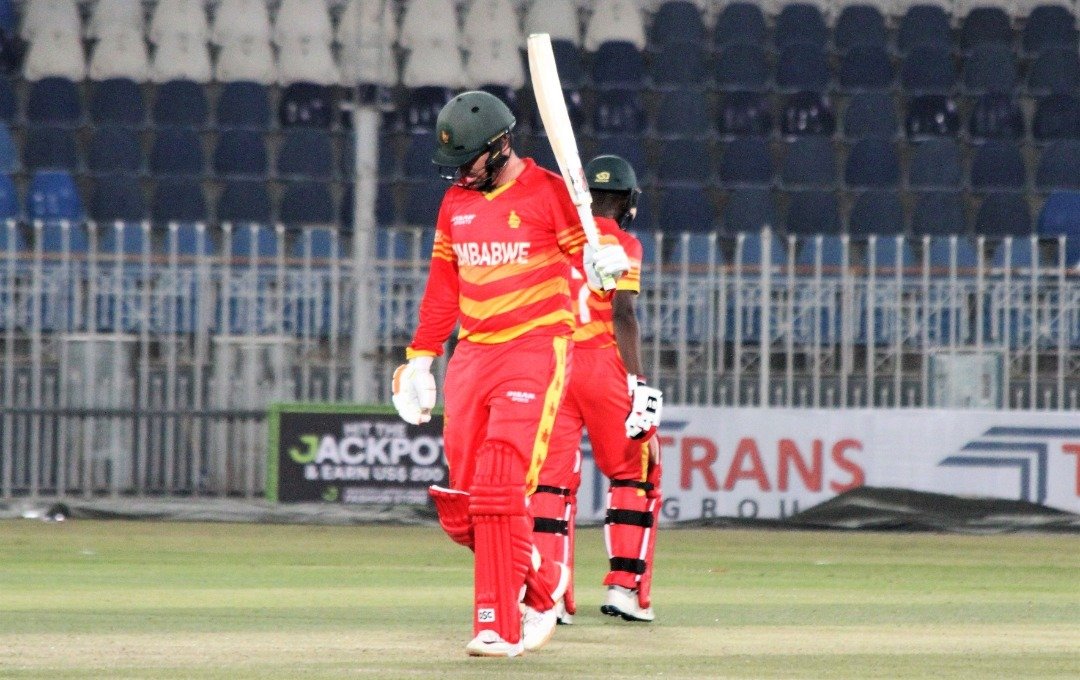 HUNDRED! @BrendanTaylor86 has scored his eleventh 💯 ODI century, with twelve boundaries, off 106 deliveries! Congrats BT! 👏 #1stODI | #PAKvZIM | #VisitZimbabwe | #ICCSuperLeague | #BowlOutCovid19