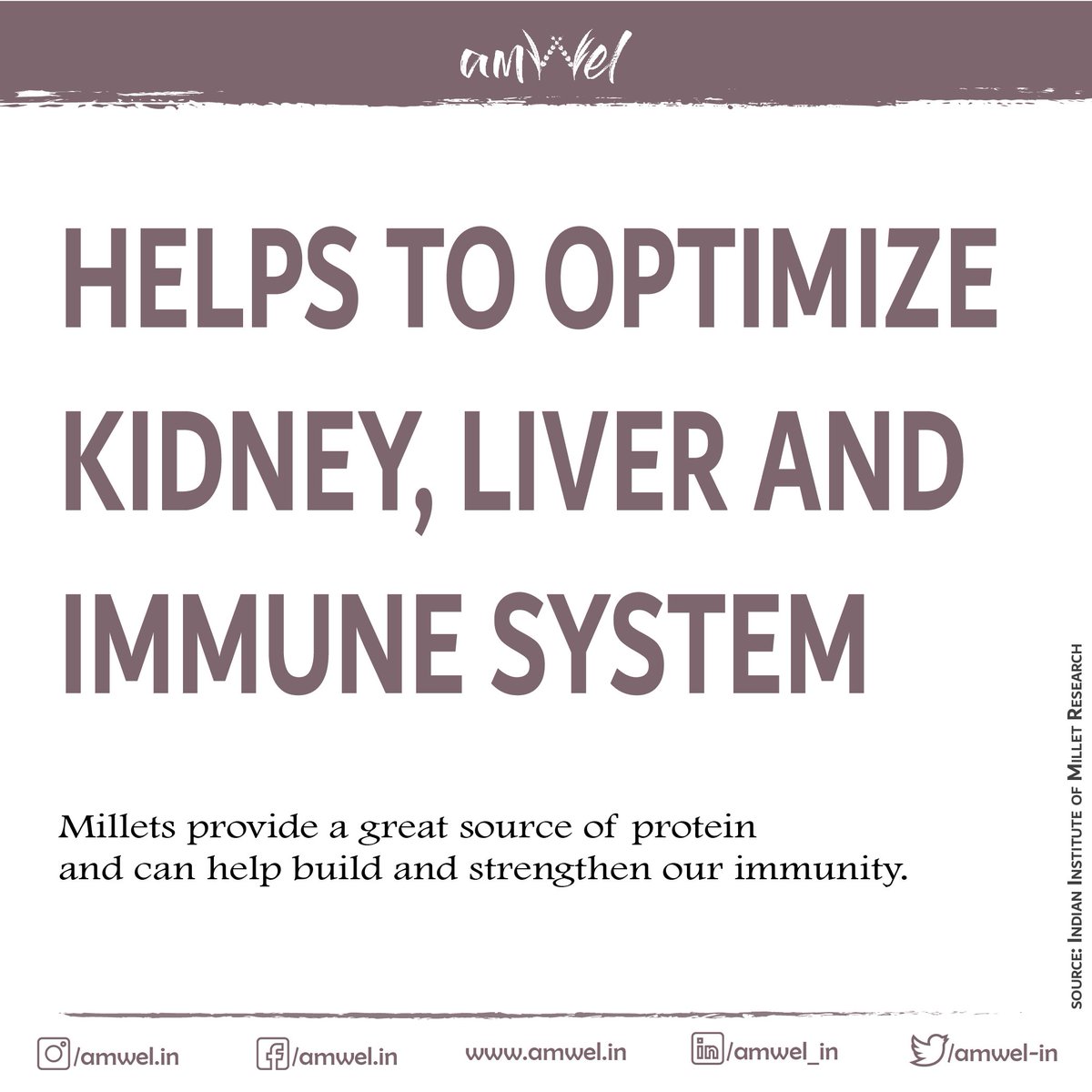 amwel_in's tweet photo. Millets help to optimize Kidney, Liver and Immune System.
#immunity #health #covid #healthylifestyle #immunesystem #wellness #healthy #nutrition #fitness #coronavirus #immunesupport #immunitybooster #immunebooster #healthyfood #organic #healthyliving #natural #vitaminc #detox https://t.co/eNvqyNl5sa
