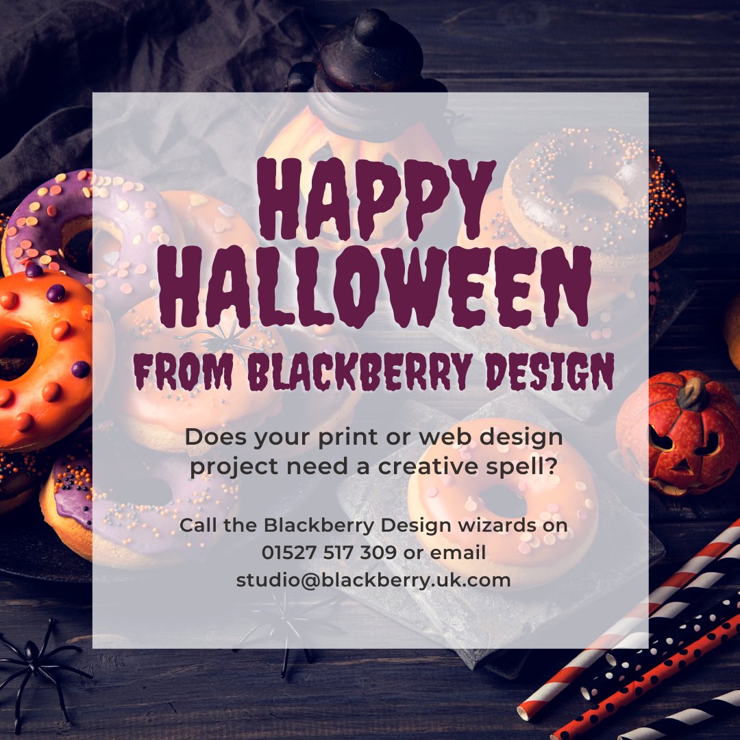 berrynicedesign's tweet photo. Does your print or web design project need a creative spell? Is your WordPress website in need of some monster maintenance? Call the Blackberry Design wizards on 01527 517309 or email studio@blackberry.uk.com
blackberrydesign #halloween #printdesign #webdesign #… https://t.co/6Hyiq4SuHf