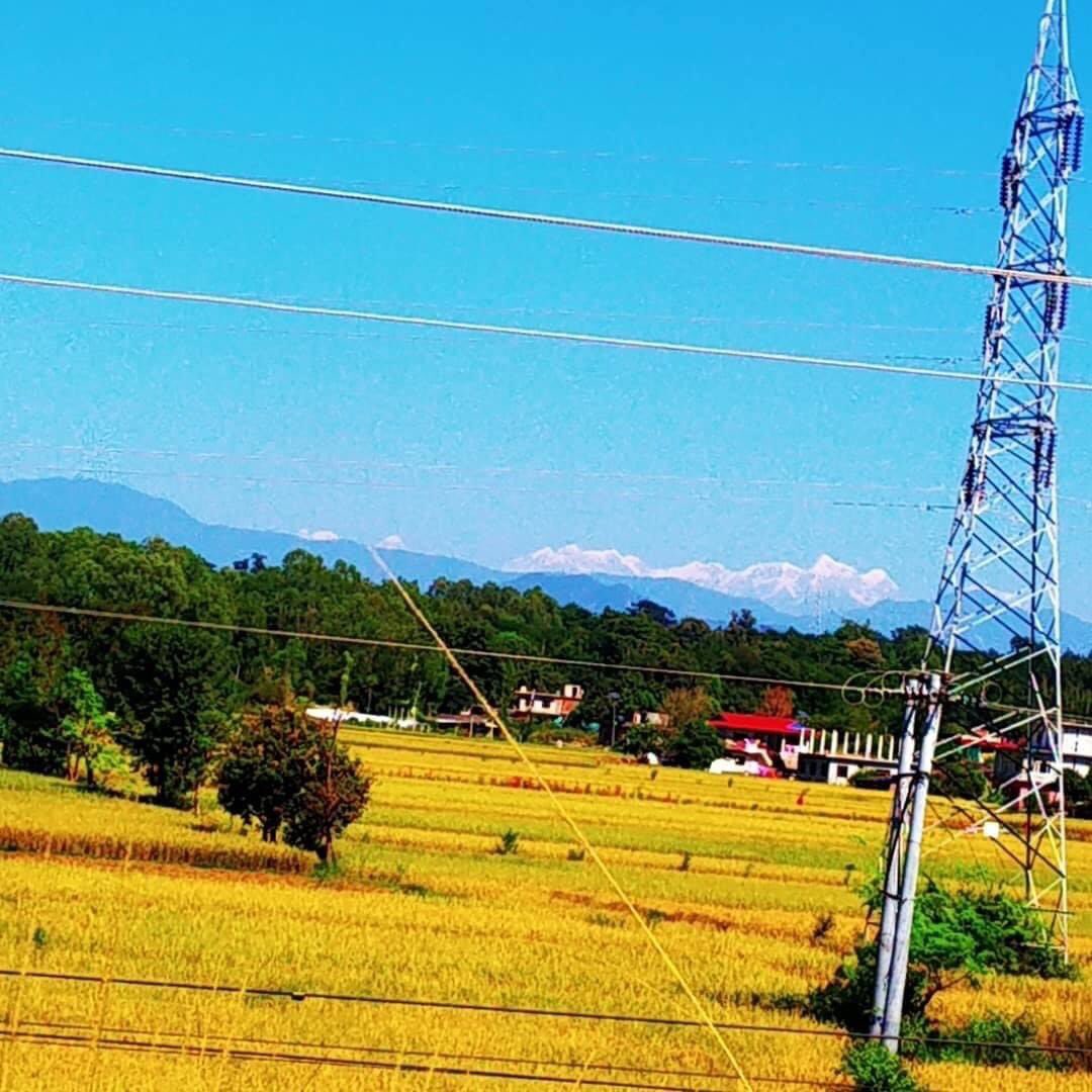 Rare View: Himal, Pahad &amp; Terai in the same photo taken from Dhalkebar, Dhanusha. ❤️ #Diversity 

Pic. Roshan Gautam